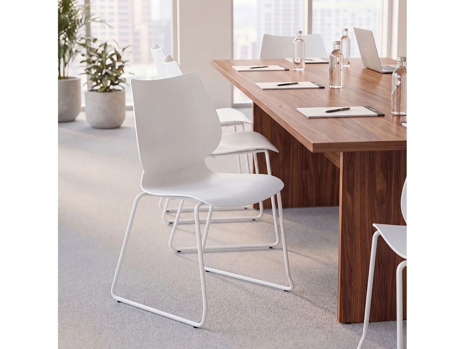 Chaise de conférence - Plastique - Blanc - Houma