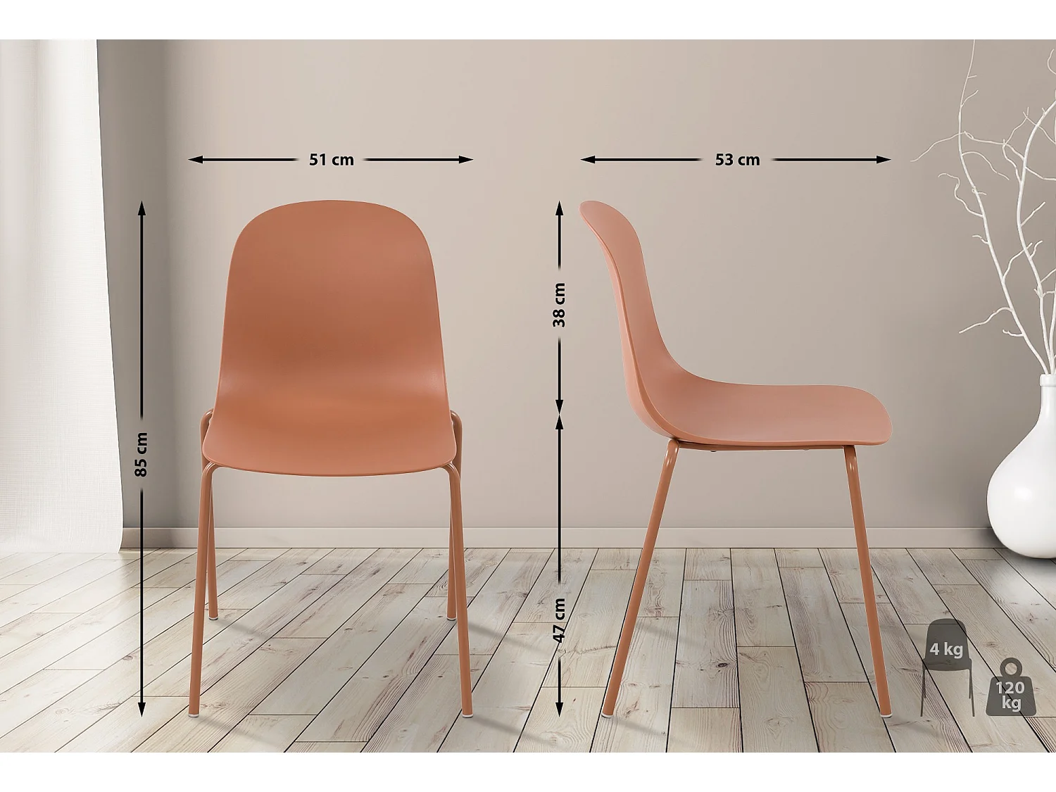 Chaises de jardin - Plastique - Terre cuite - Hardin