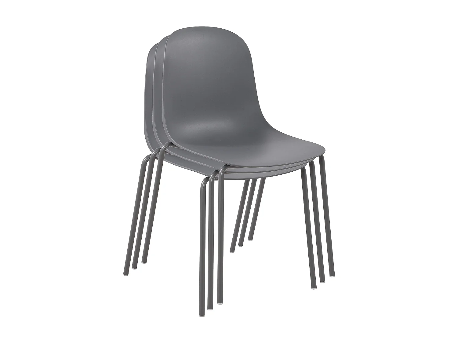 Chaises de jardin - Plastique - Gris foncé - Hardin