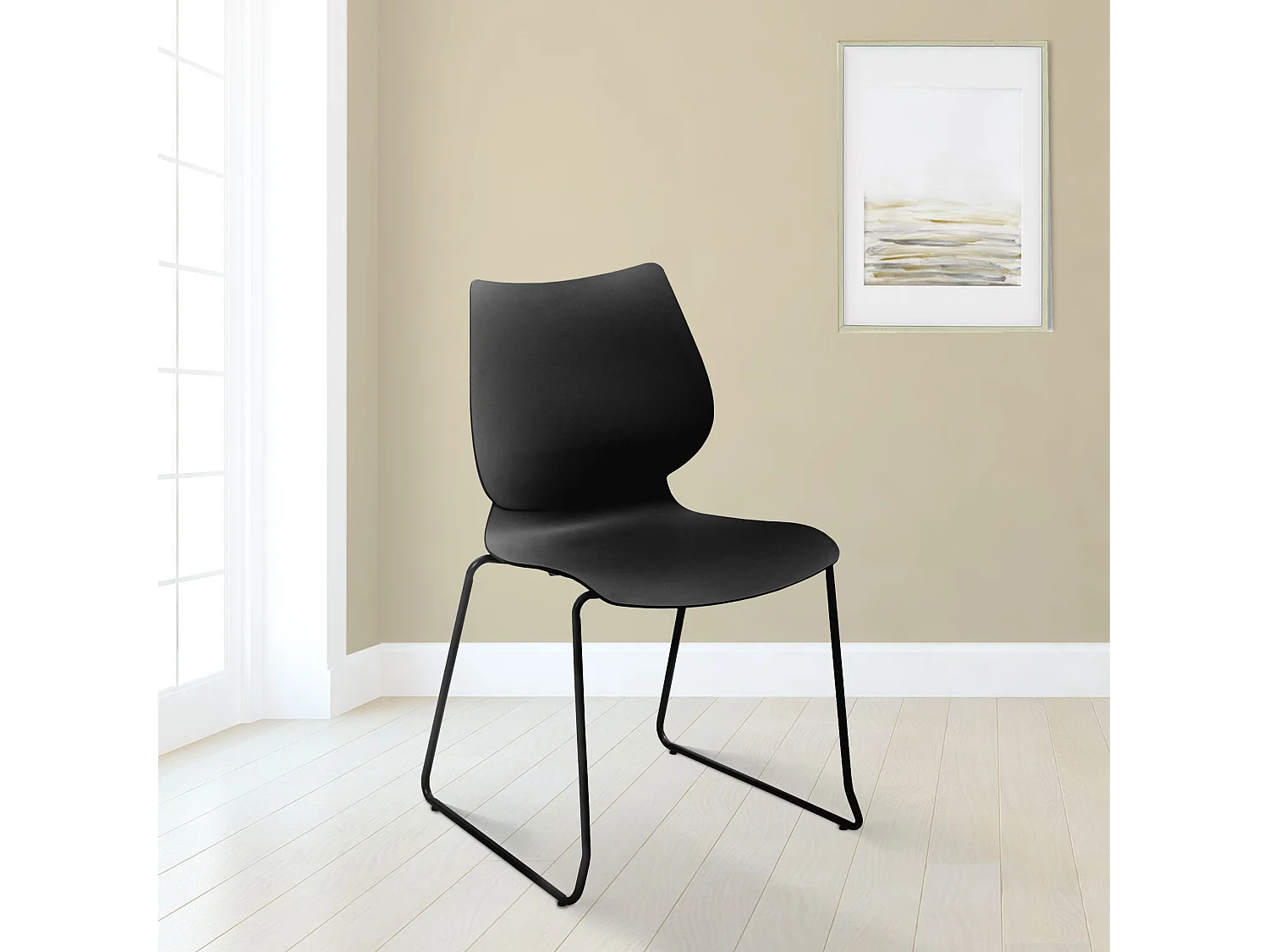 Chaise de conférence - Plastique - Noir - Houma