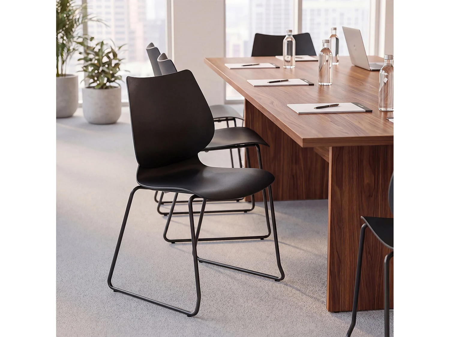 Chaise de conférence - Plastique - Noir - Houma