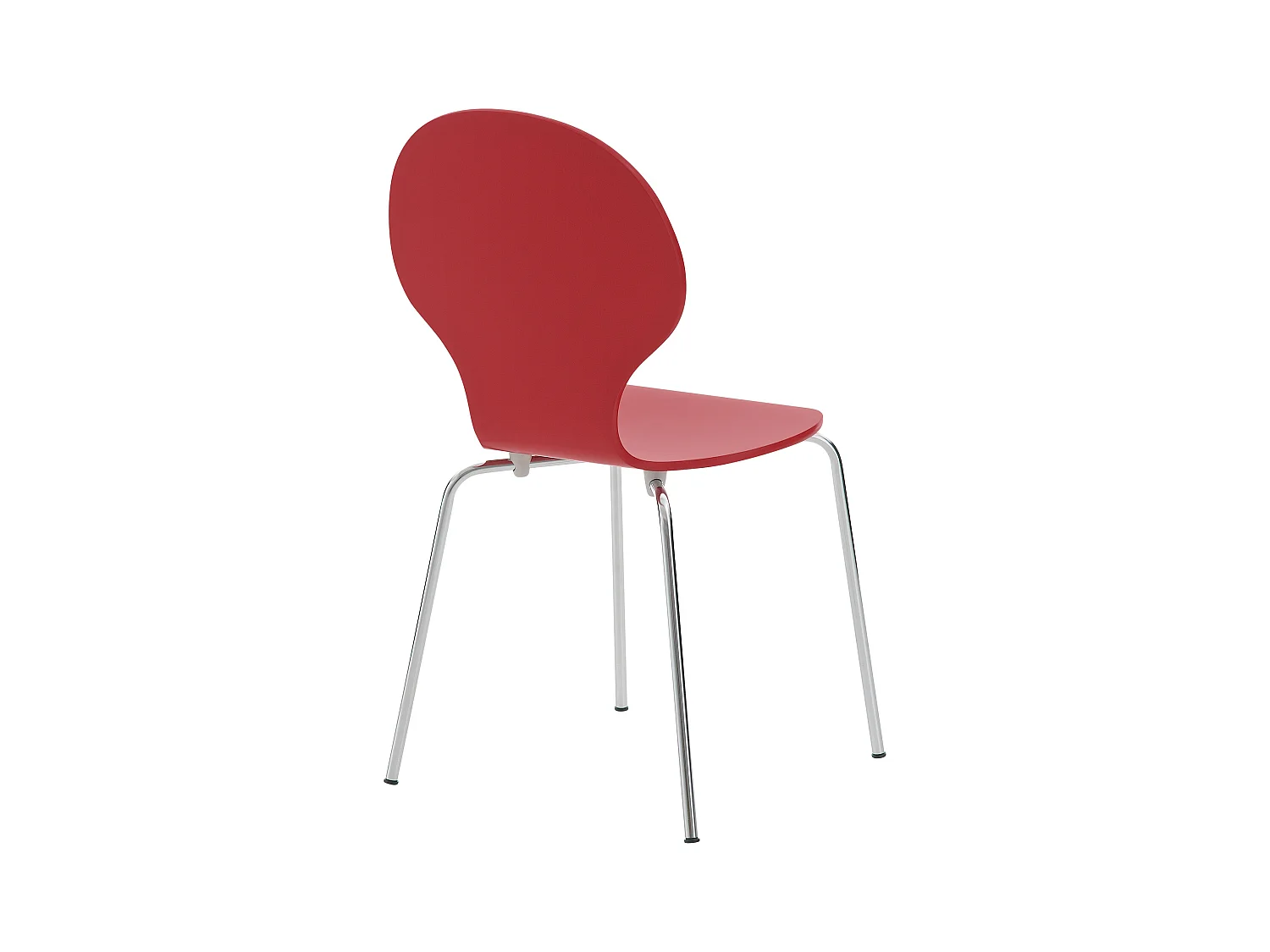 Lot de 16  Chaise de conférence - Bois - Rouge - DIEGO