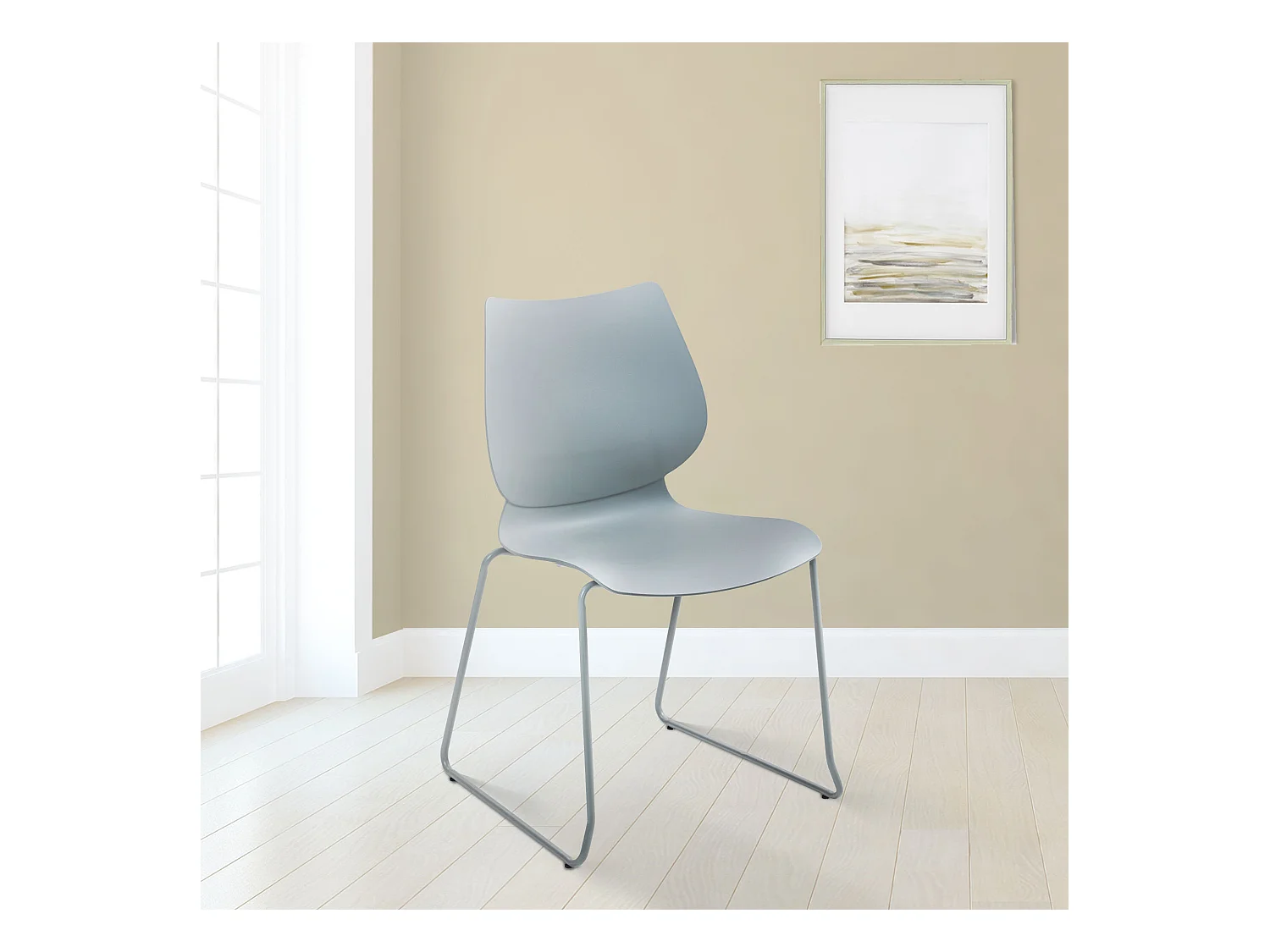 Chaise de conférence - Plastique - Gris - Houma