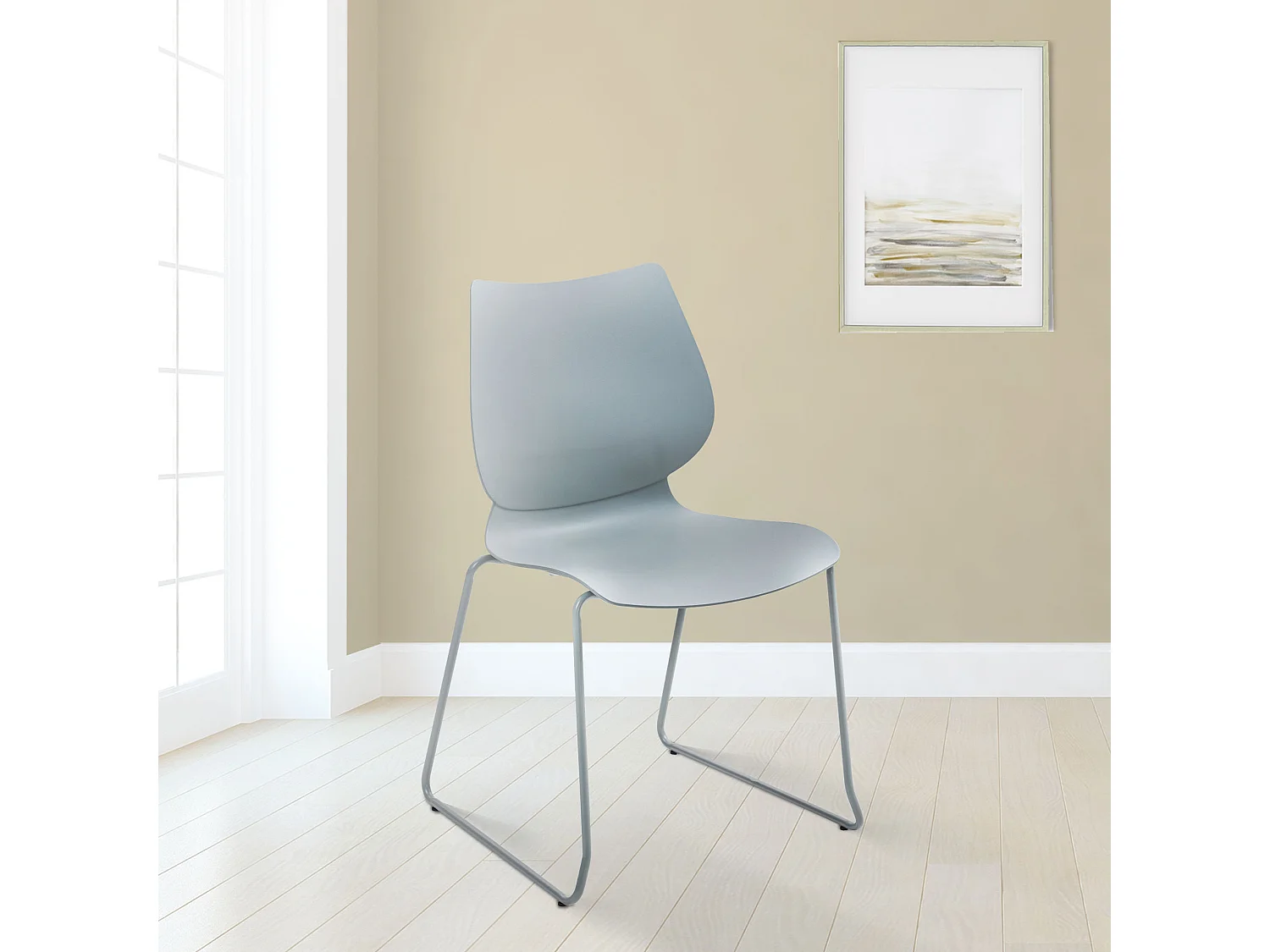 Chaise de conférence - Plastique - Gris - Houma