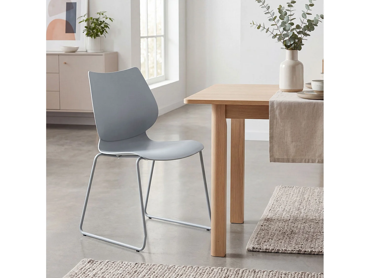 Chaise de conférence - Plastique - Gris - Houma