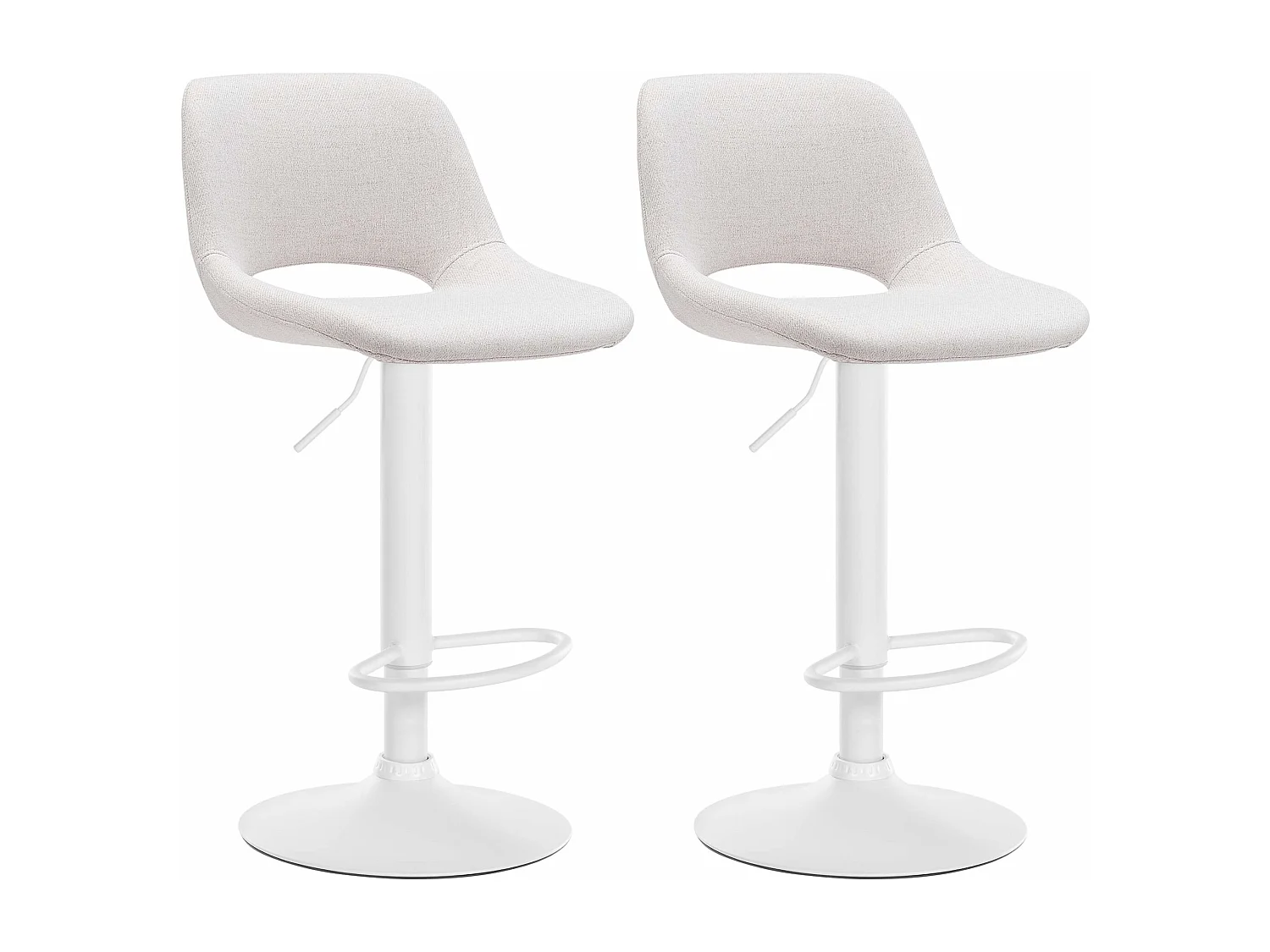 Lot de 2  Tabouret de bar - Tissu - Crème - Camden