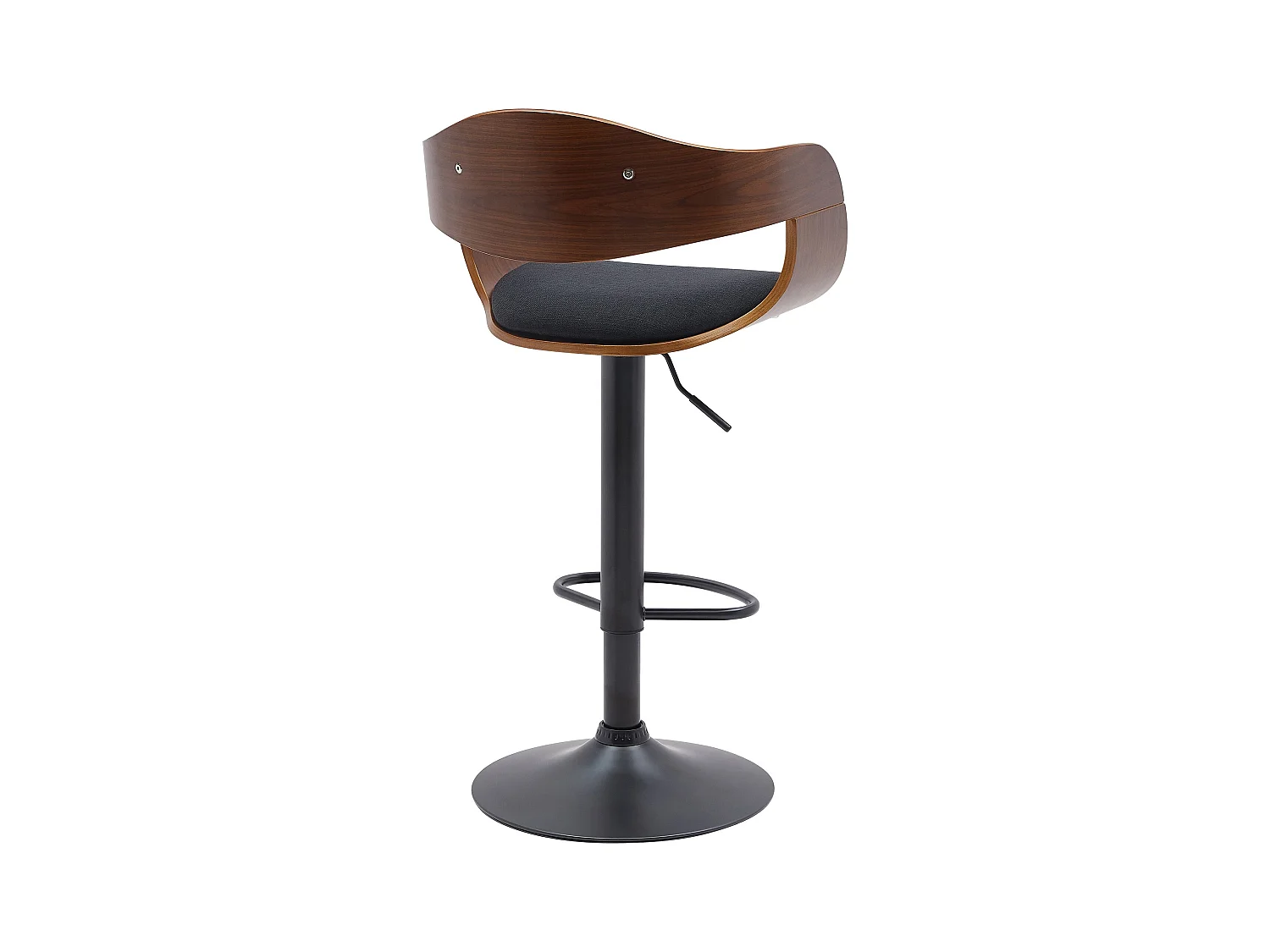 Lot de 2  Tabouret de bar - Tissu - Noyer / Noir - Kingston