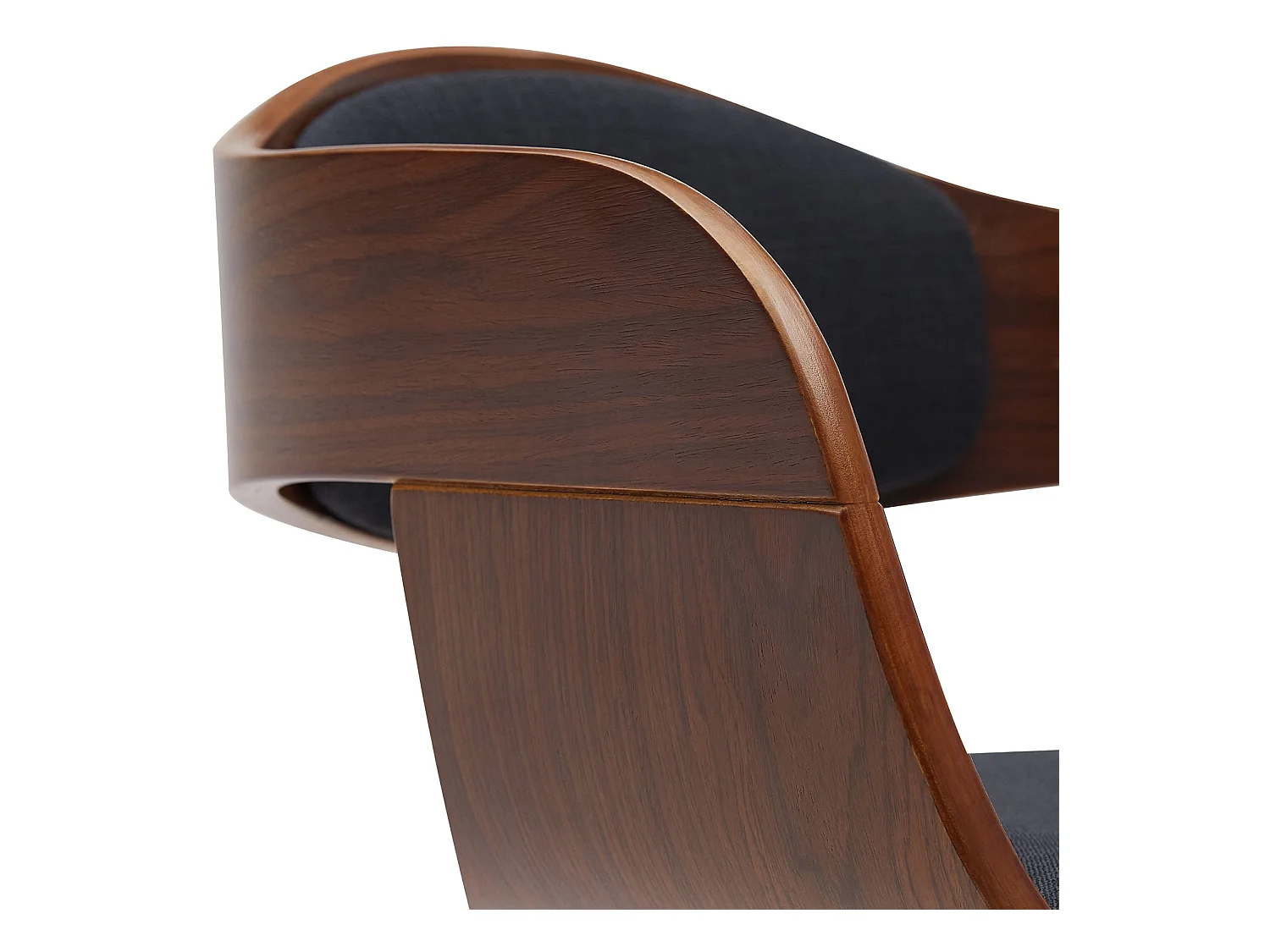 Lot de 2  Tabouret de bar - Tissu - Noyer / Noir - Kingston