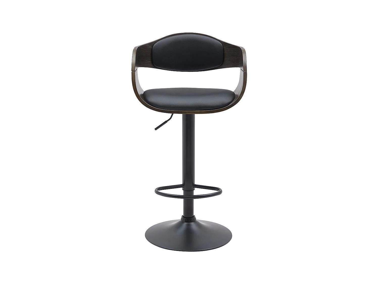 Lot de 2  Tabouret de bar - Similicuir - Noir / Gris - Kingston