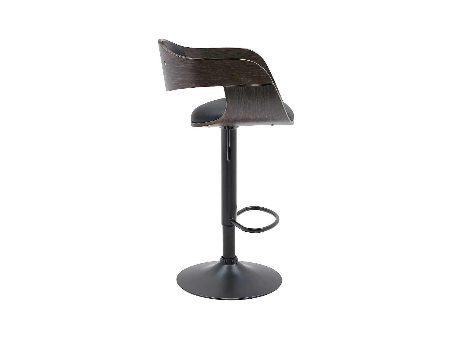 Lot de 2  Tabouret de bar - Similicuir - Noir / Gris - Kingston