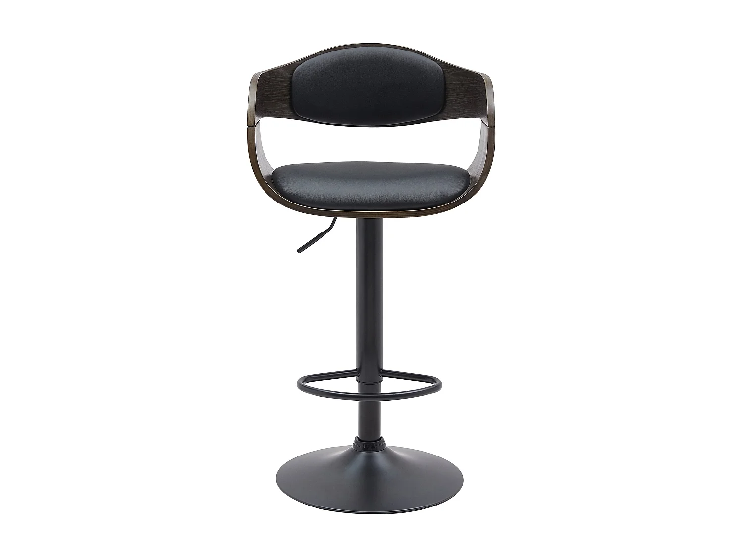 Lot de 2  Tabouret de bar - Similicuir - Noir / Gris - Kingston
