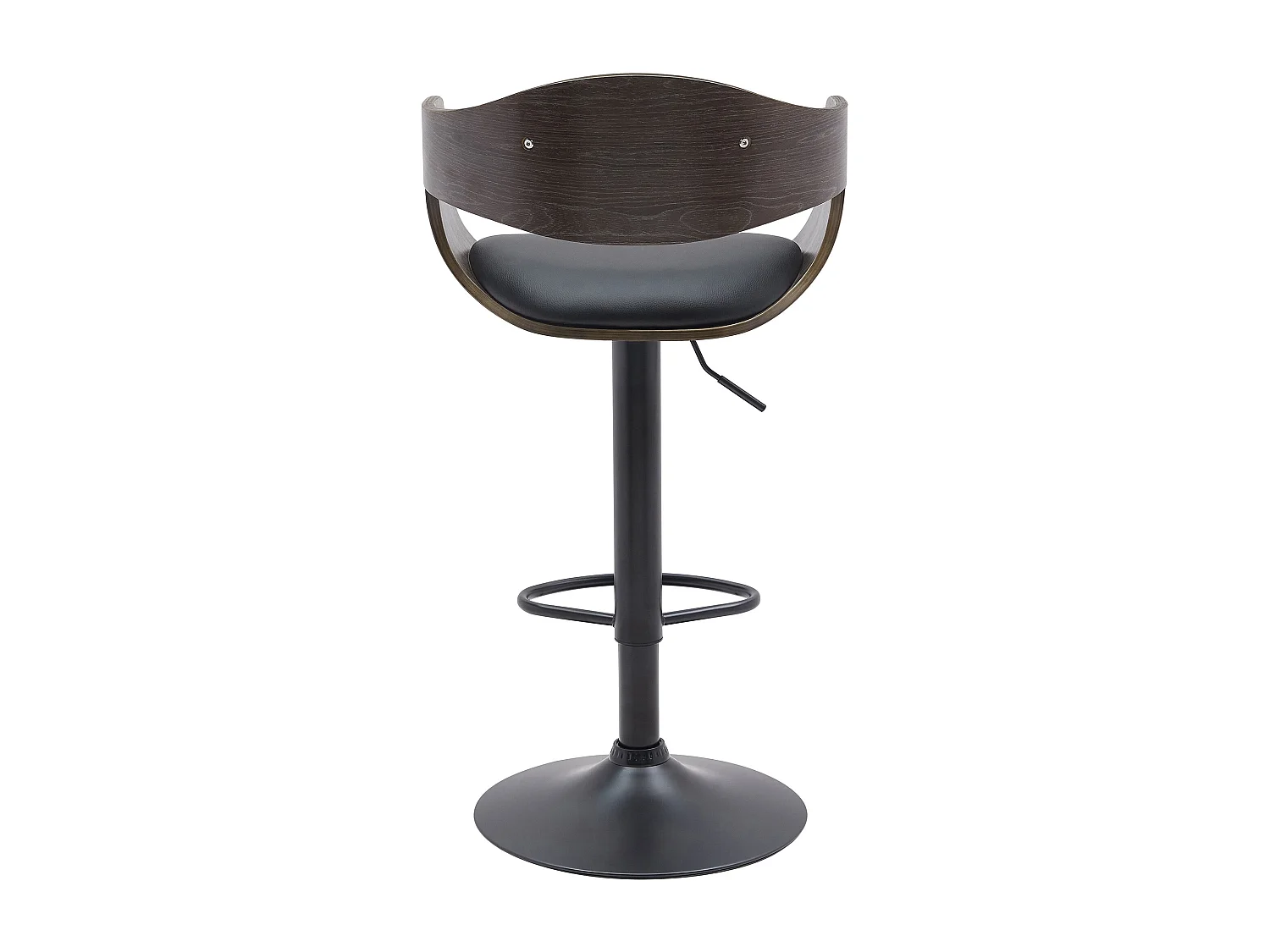 Lot de 2  Tabouret de bar - Similicuir - Noir / Gris - Kingston