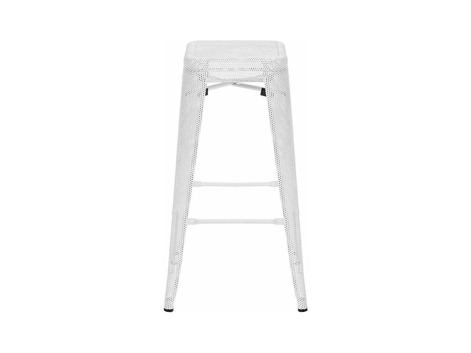 Lot de 4  Tabouret de bar - Métal - Blanc - Fletcher