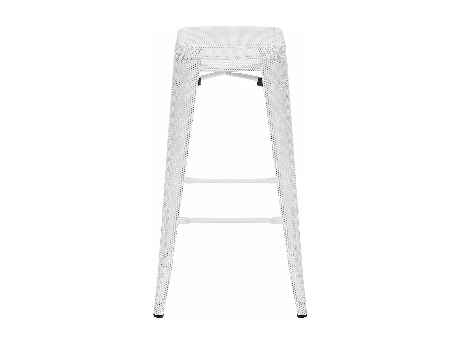 Lot de 4  Tabouret de bar - Métal - Blanc - Fletcher