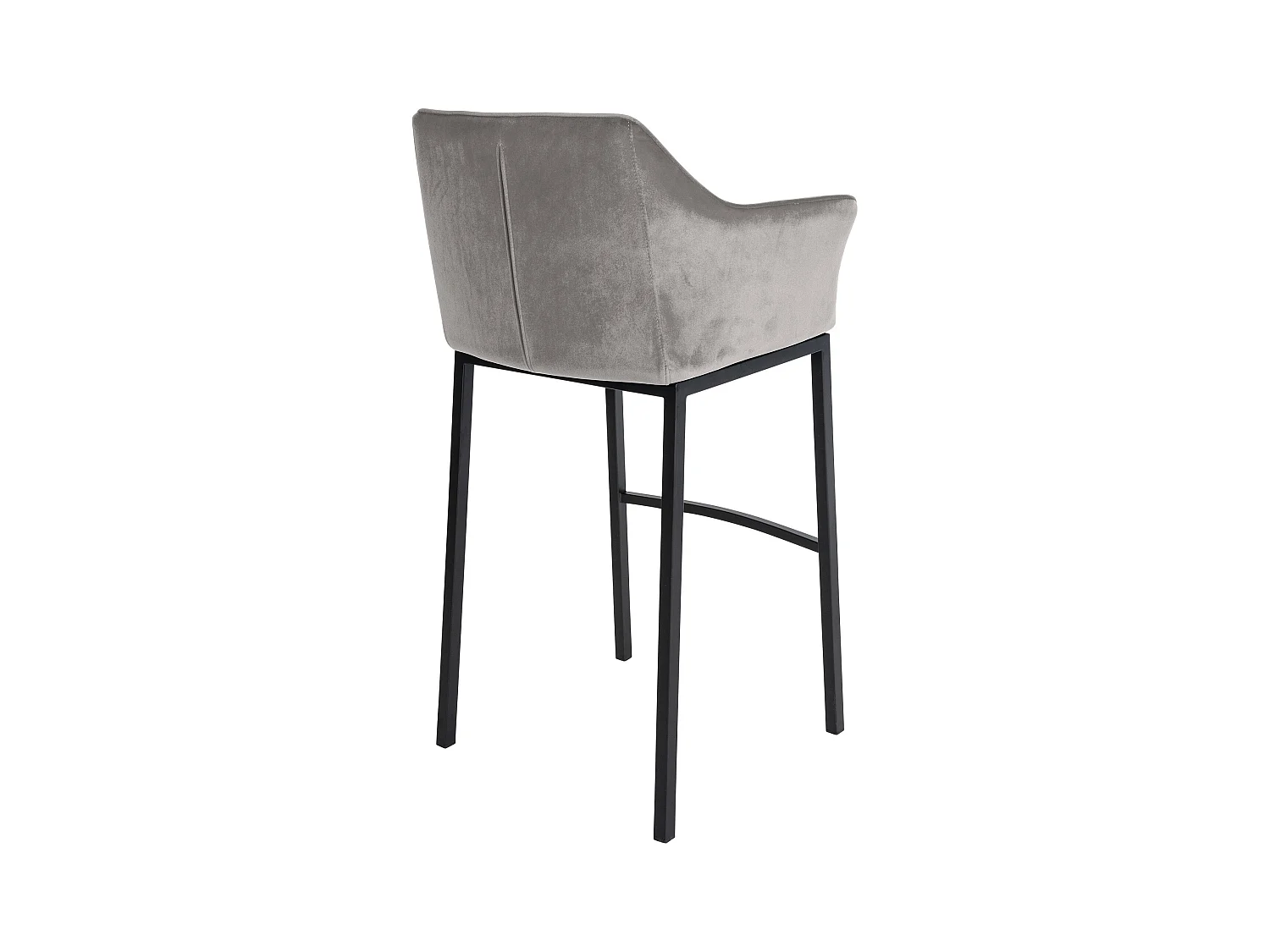 Lot de 2  Tabouret de bar - Velours - Gris - Damaso