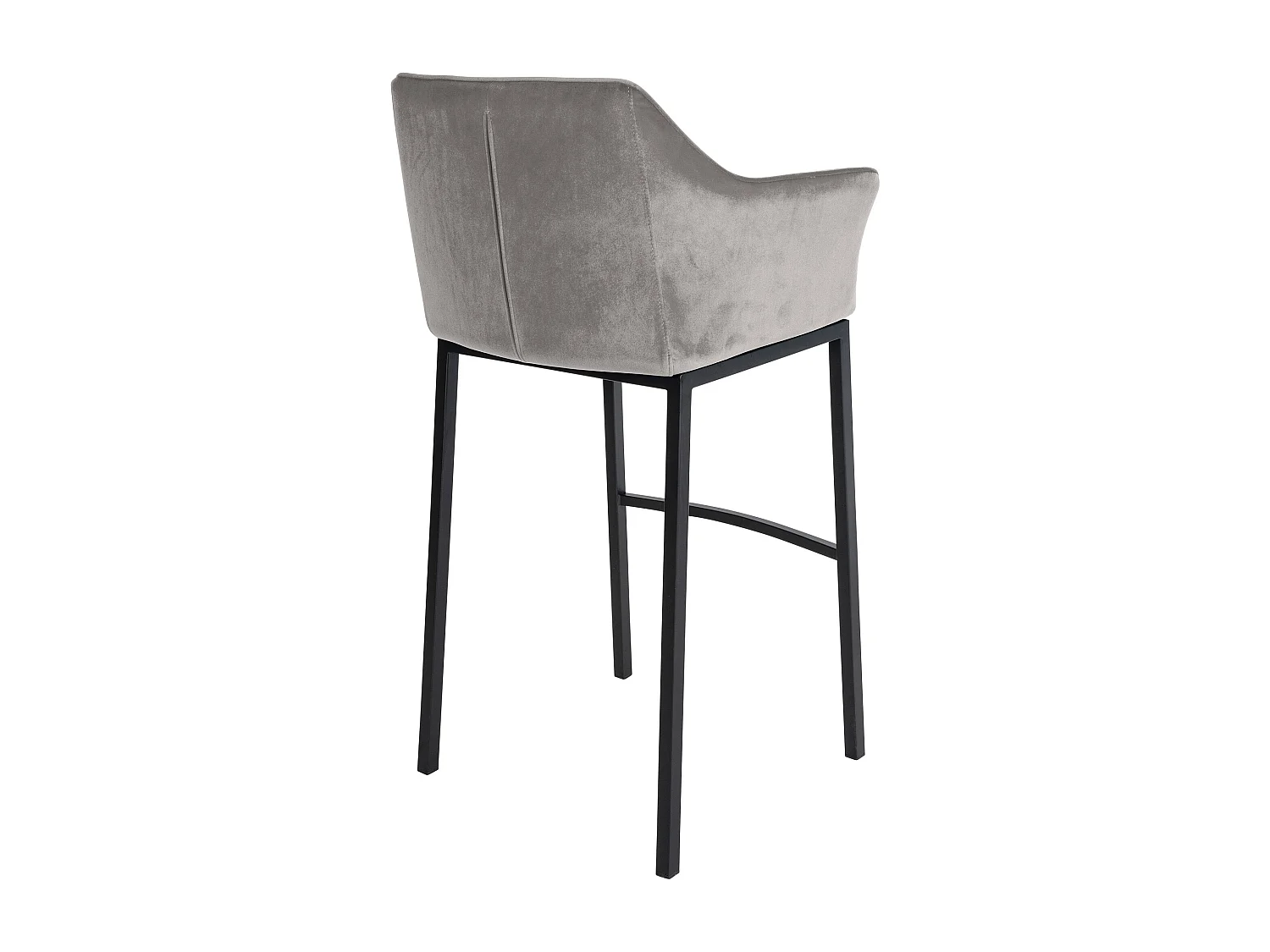 Lot de 2  Tabouret de bar - Velours - Gris - Damaso
