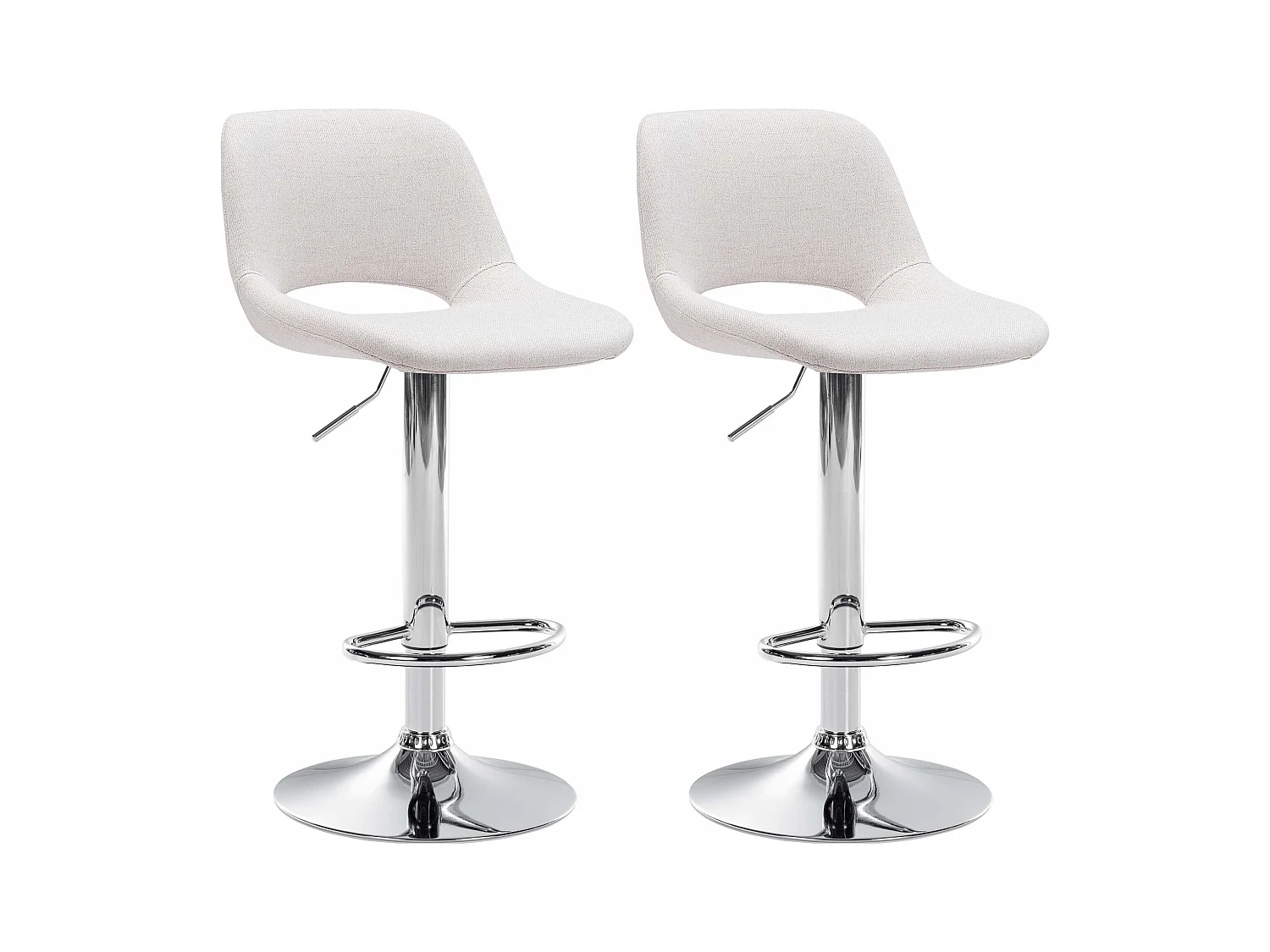 Lot de 2  Tabouret de bar - Tissu - Crème - Camden