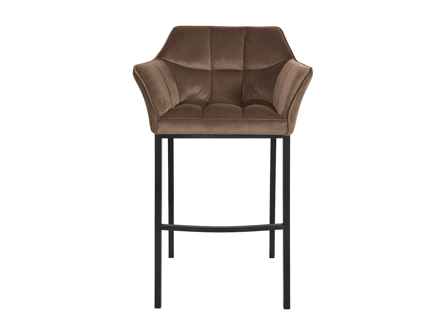 Lot de 2  Tabouret de bar - Velours - Marron - Damaso