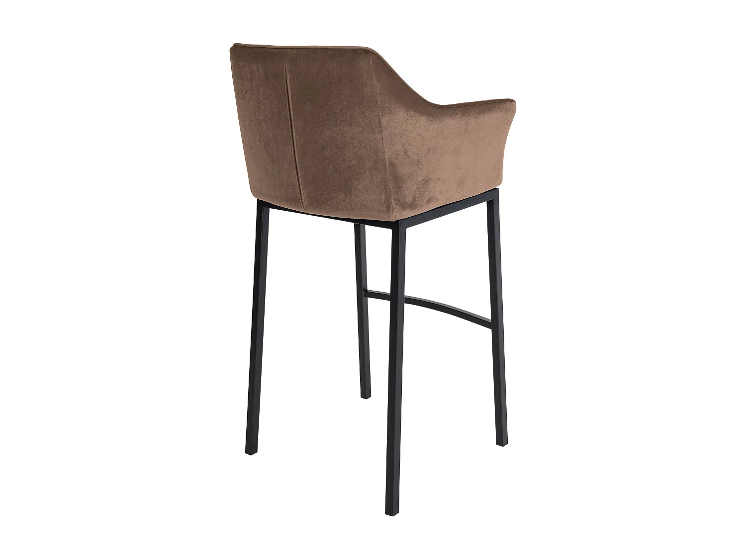 Lot de 2  Tabouret de bar - Velours - Marron - Damaso