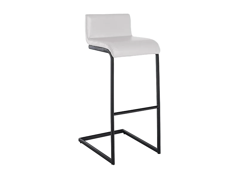 Tabouret de bar - Similicuir - Blanc - Newport