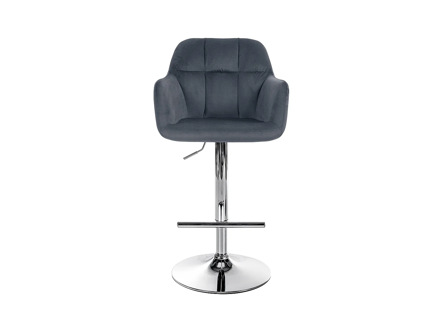 Tabouret de bar - Velours - Gris foncé - Natoma