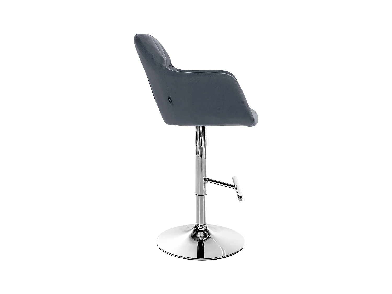 Tabouret de bar - Velours - Gris foncé - Natoma