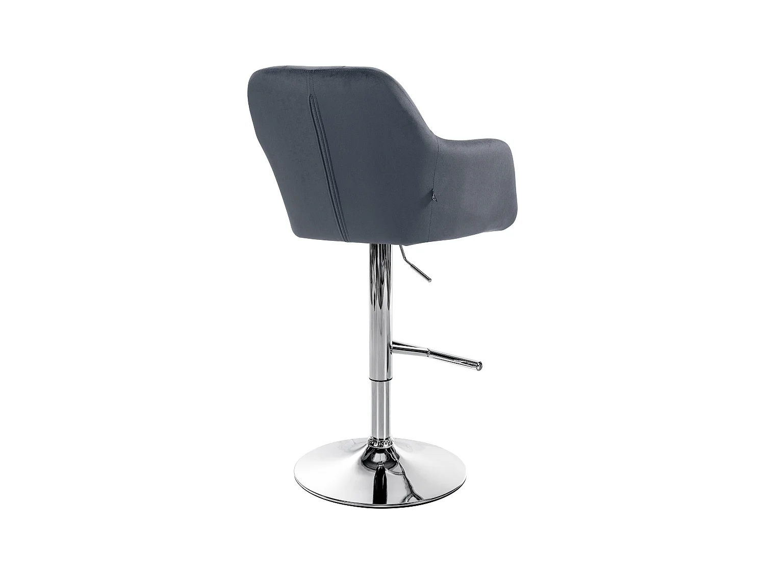 Tabouret de bar - Velours - Gris foncé - Natoma