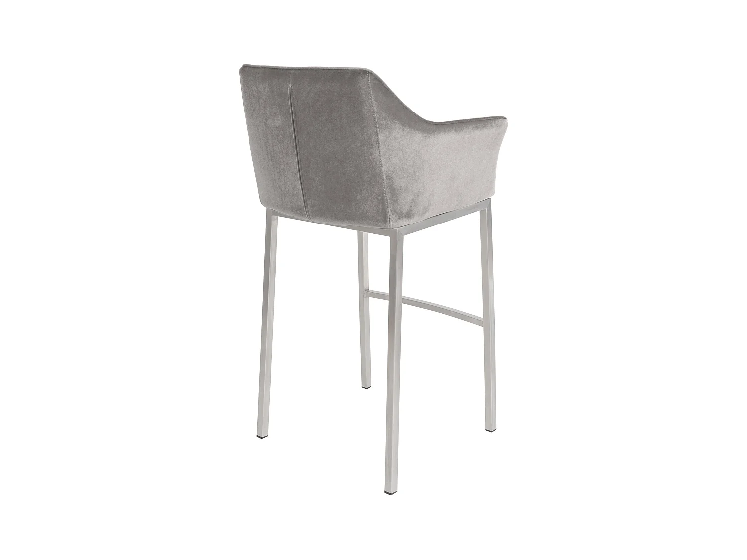Lot de 2  Tabouret de bar - Velours - Gris - Damaso