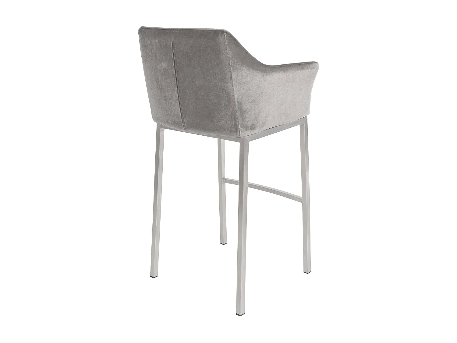Lot de 2  Tabouret de bar - Velours - Gris - Damaso