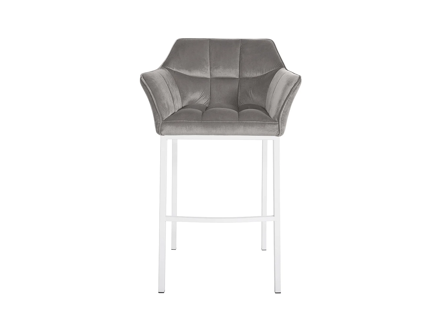 Lot de 2  Tabouret de bar - Velours - Gris - Damaso