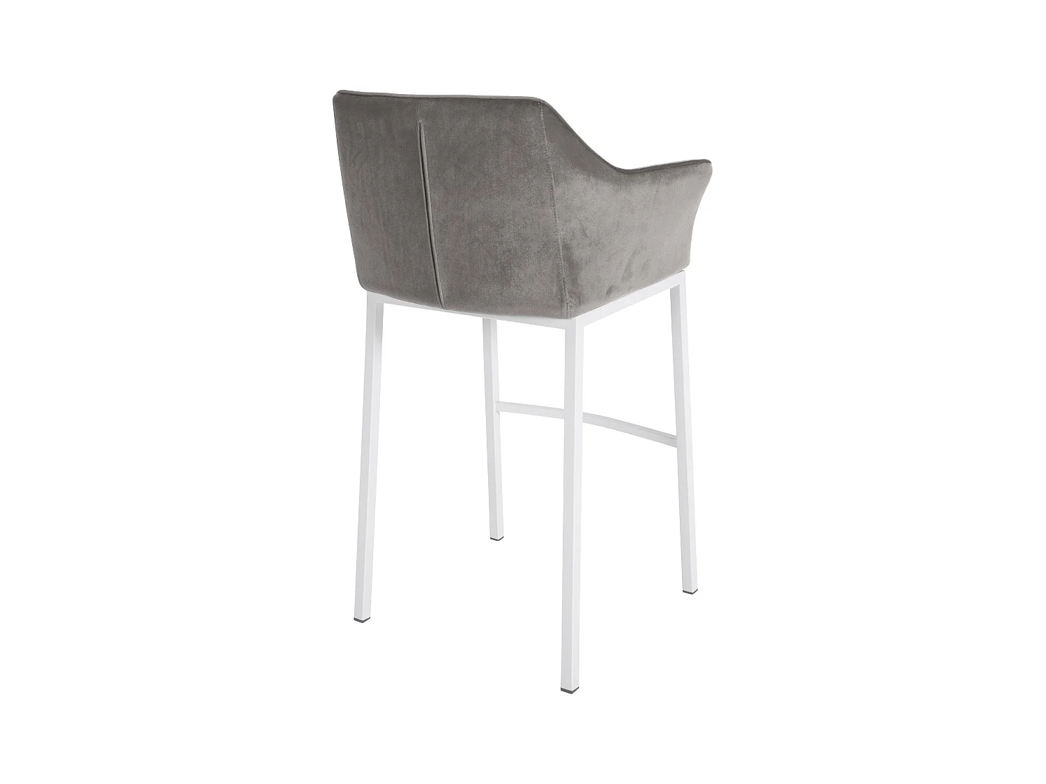 Lot de 2  Tabouret de bar - Velours - Gris - Damaso