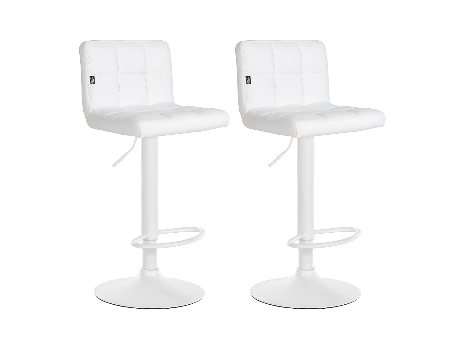 Lot de 2  Tabouret de bar - Similicuir & Blanc - Blanc - Feni