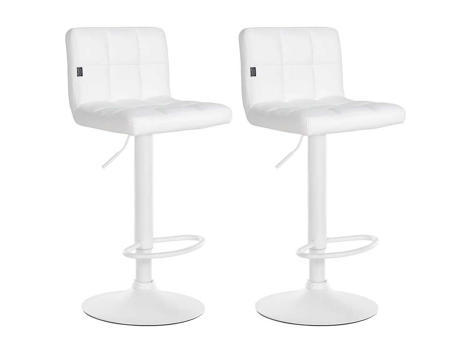 Lot de 2  Tabouret de bar - Similicuir & Blanc - Blanc - Feni