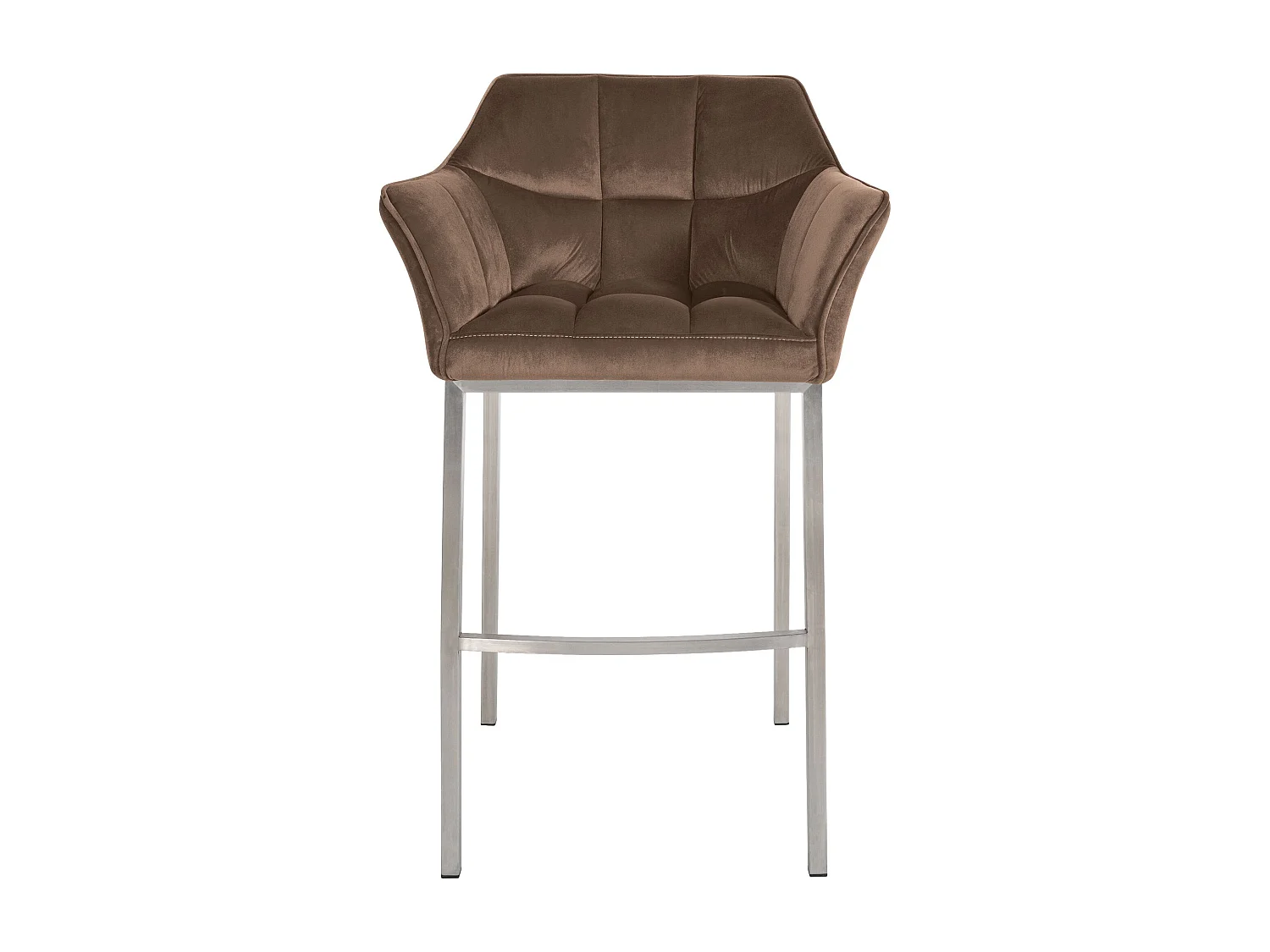 Lot de 2  Tabouret de bar - Velours - Marron - Damaso