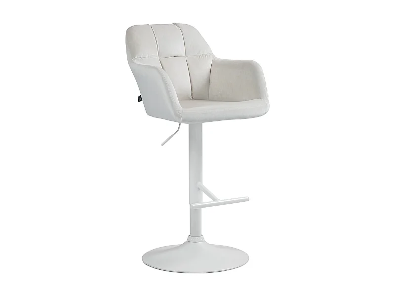 Tabouret de bar - Velours - Crème - Natoma