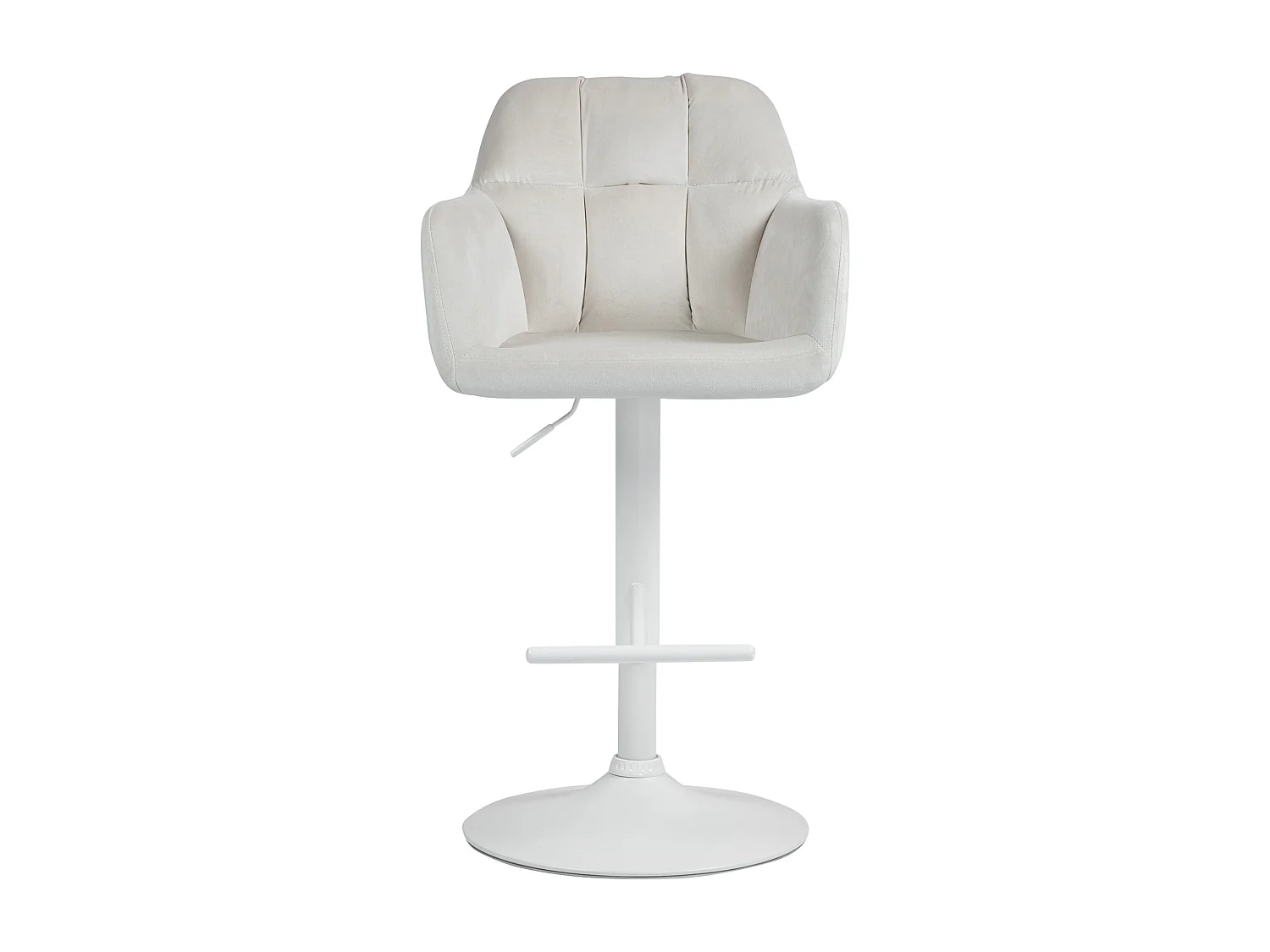 Tabouret de bar - Velours - Crème - Natoma