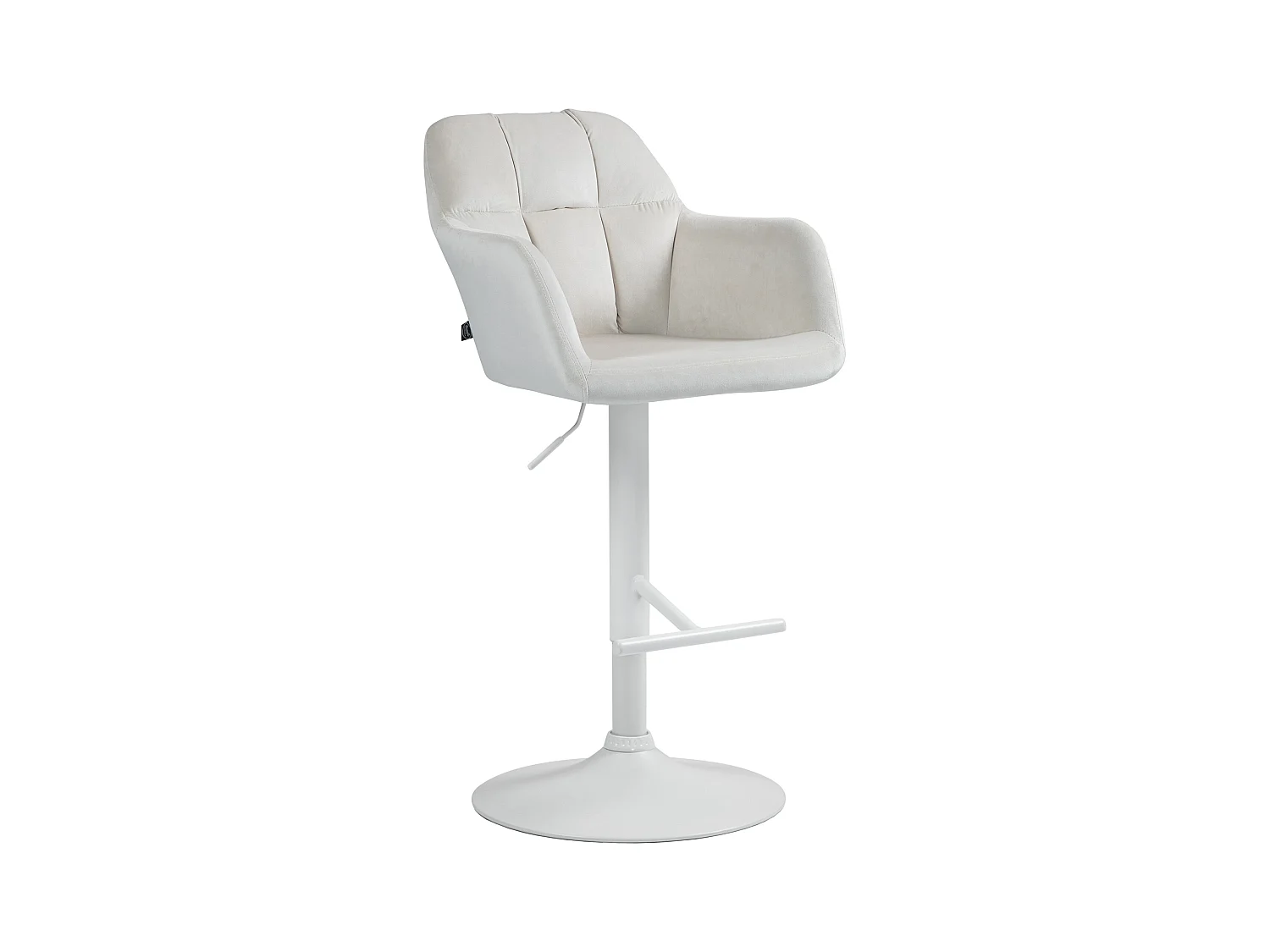 Tabouret de bar - Velours - Crème - Natoma