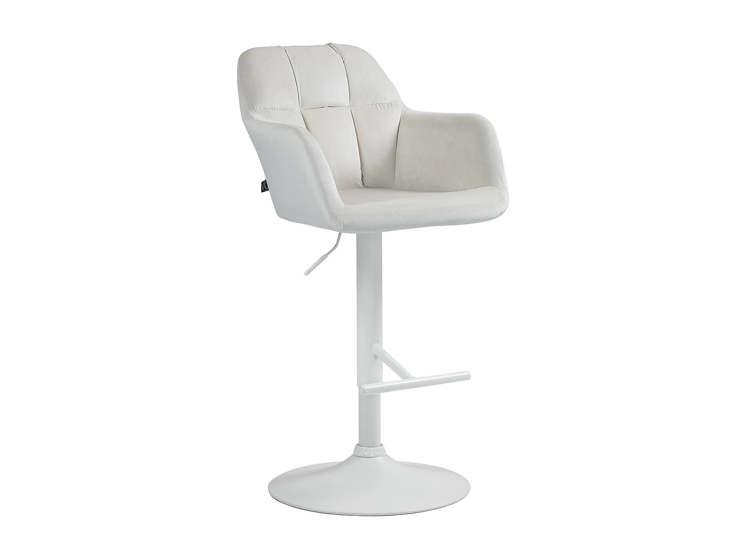 Tabouret de bar - Velours - Crème - Natoma