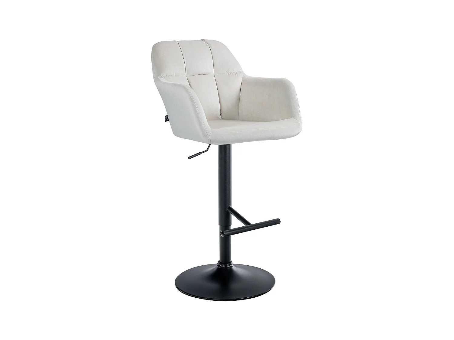 Tabouret de bar - Velours - Crème - Natoma