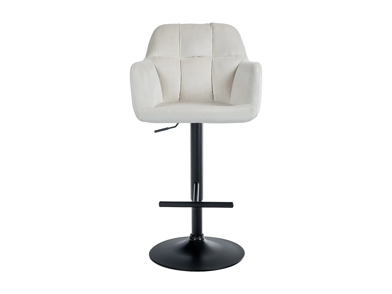 Tabouret de bar - Velours - Crème - Natoma