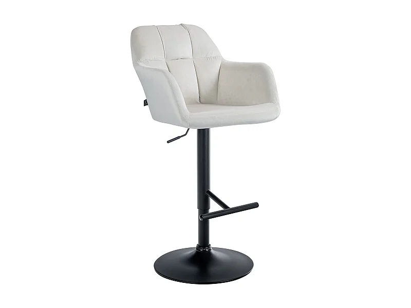 Tabouret de bar - Velours - Crème - Natoma