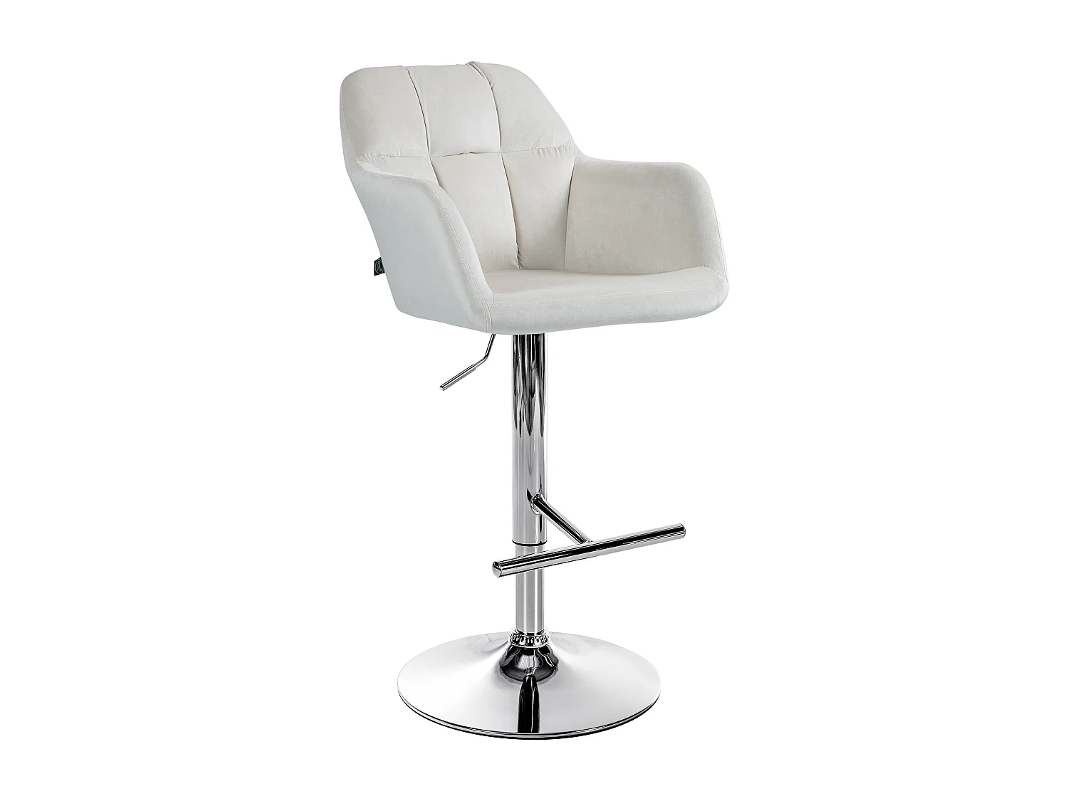 Tabouret de bar - Velours - Crème - Natoma