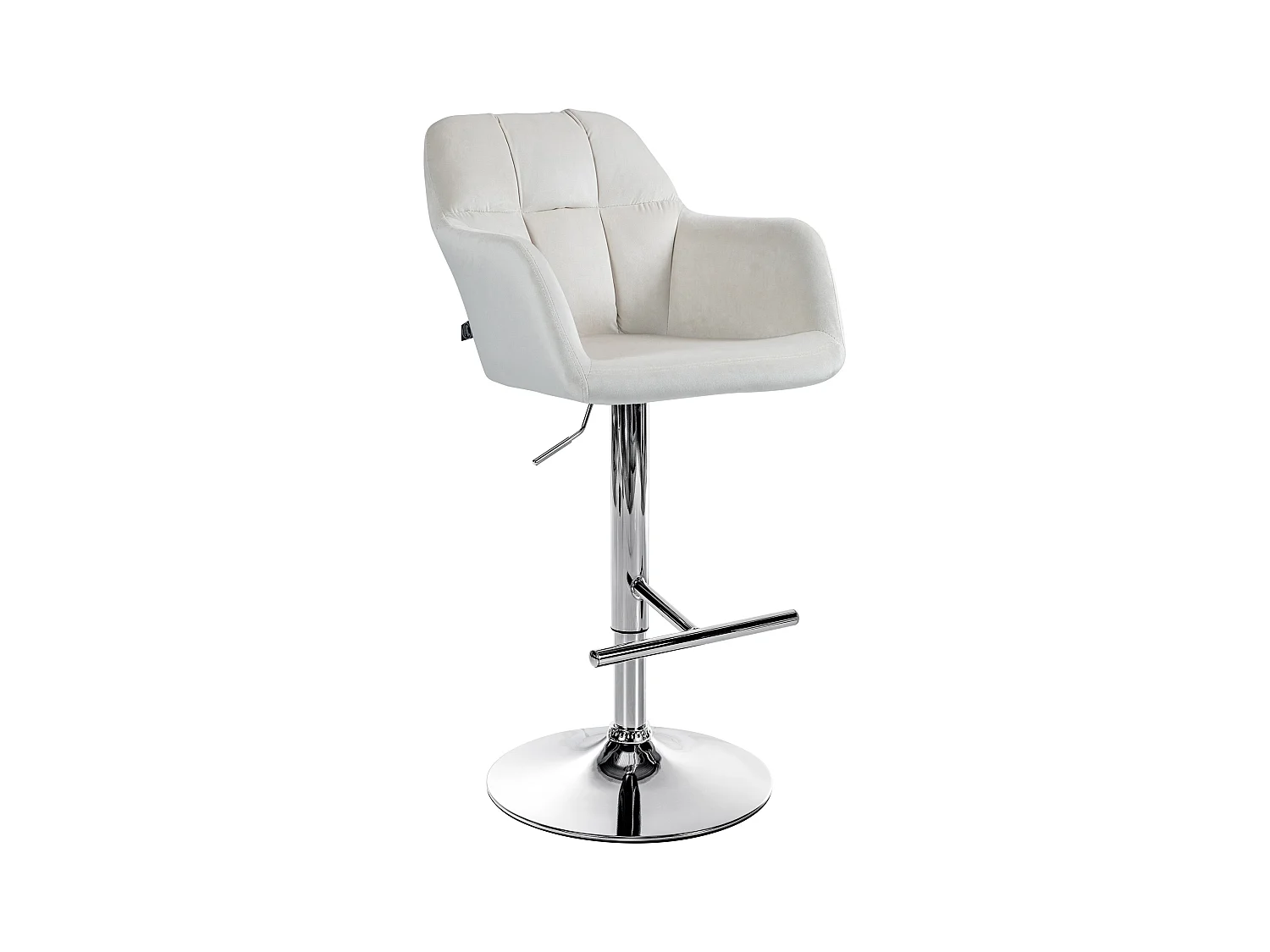 Tabouret de bar - Velours - Crème - Natoma