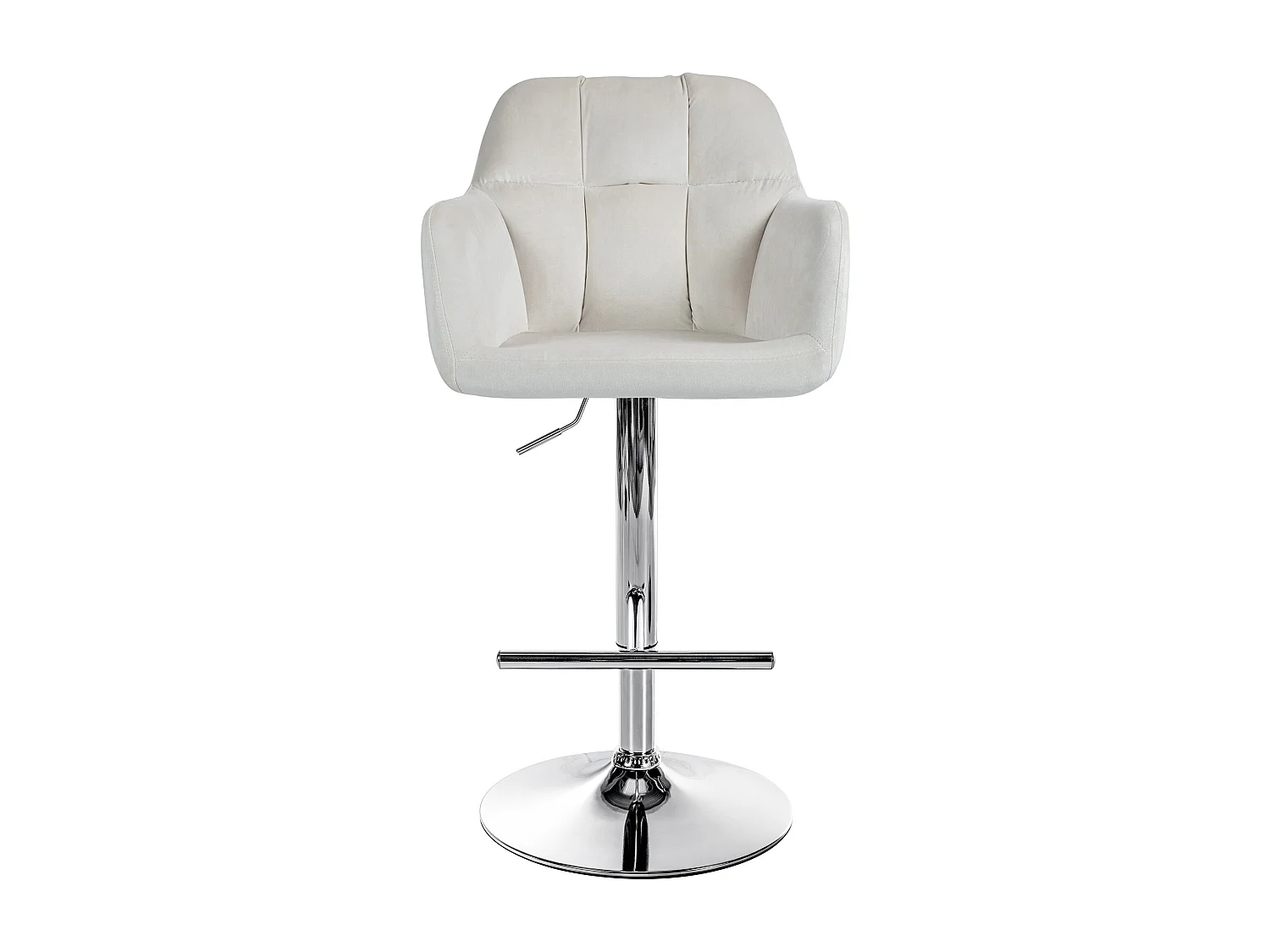 Tabouret de bar - Velours - Crème - Natoma