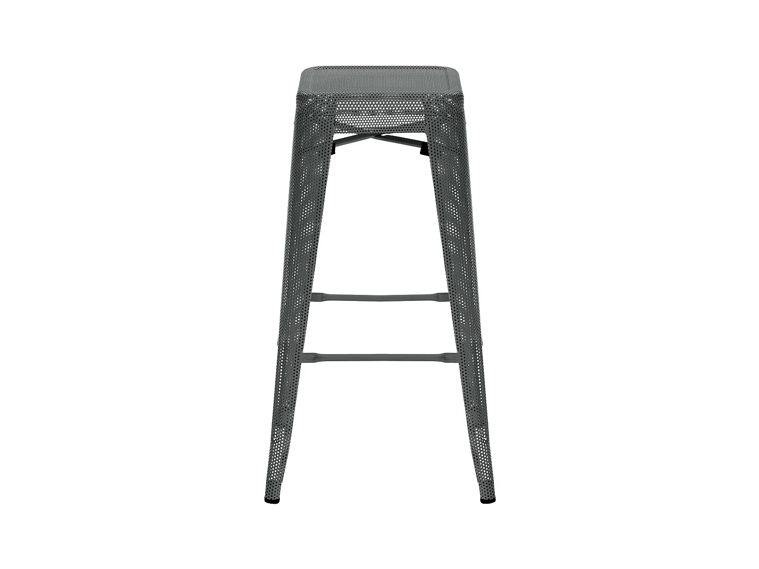 Lot de 4  Tabouret de bar - Métal - Gris - Fletcher