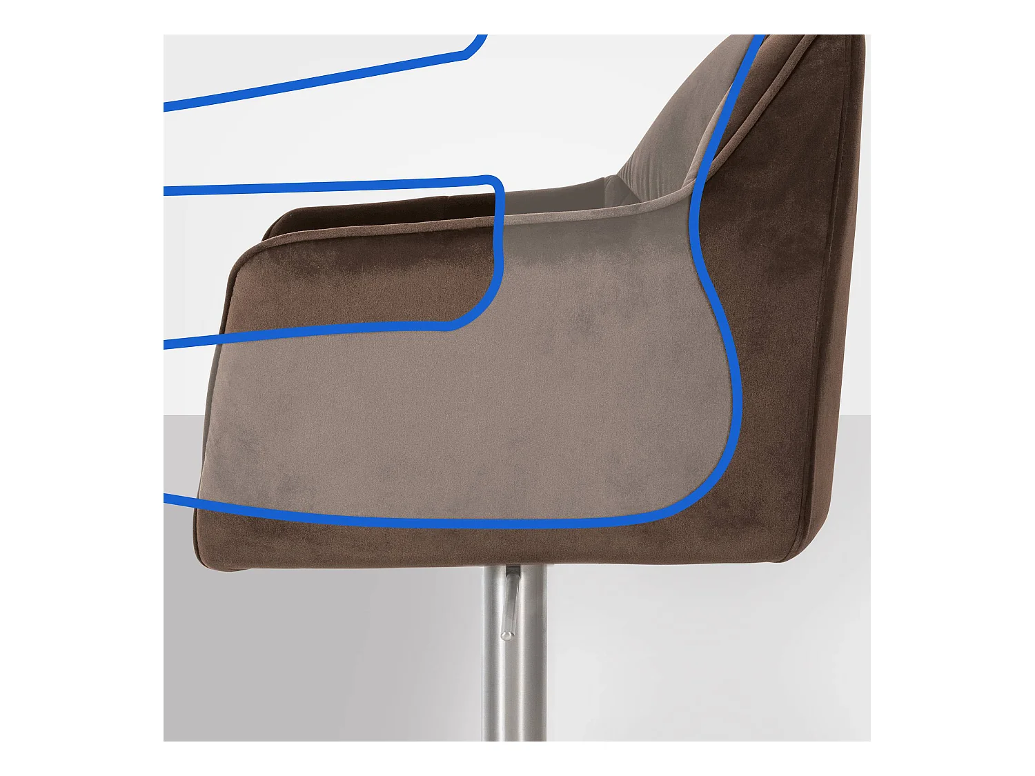 Lot de 2  Tabouret de bar - Velours - Marron - Damaso