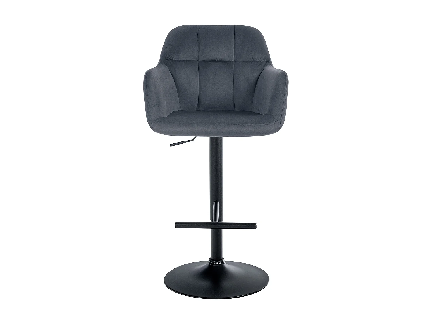 Tabouret de bar - Velours - Gris foncé - Natoma