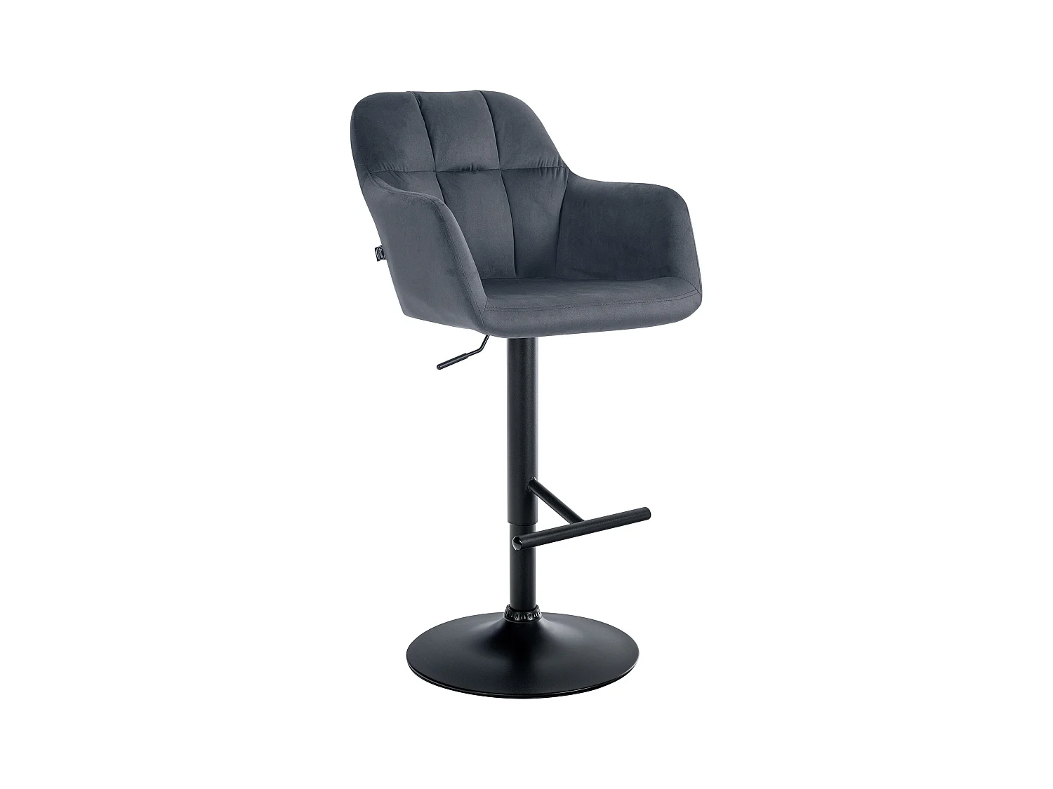 Tabouret de bar - Velours - Gris foncé - Natoma