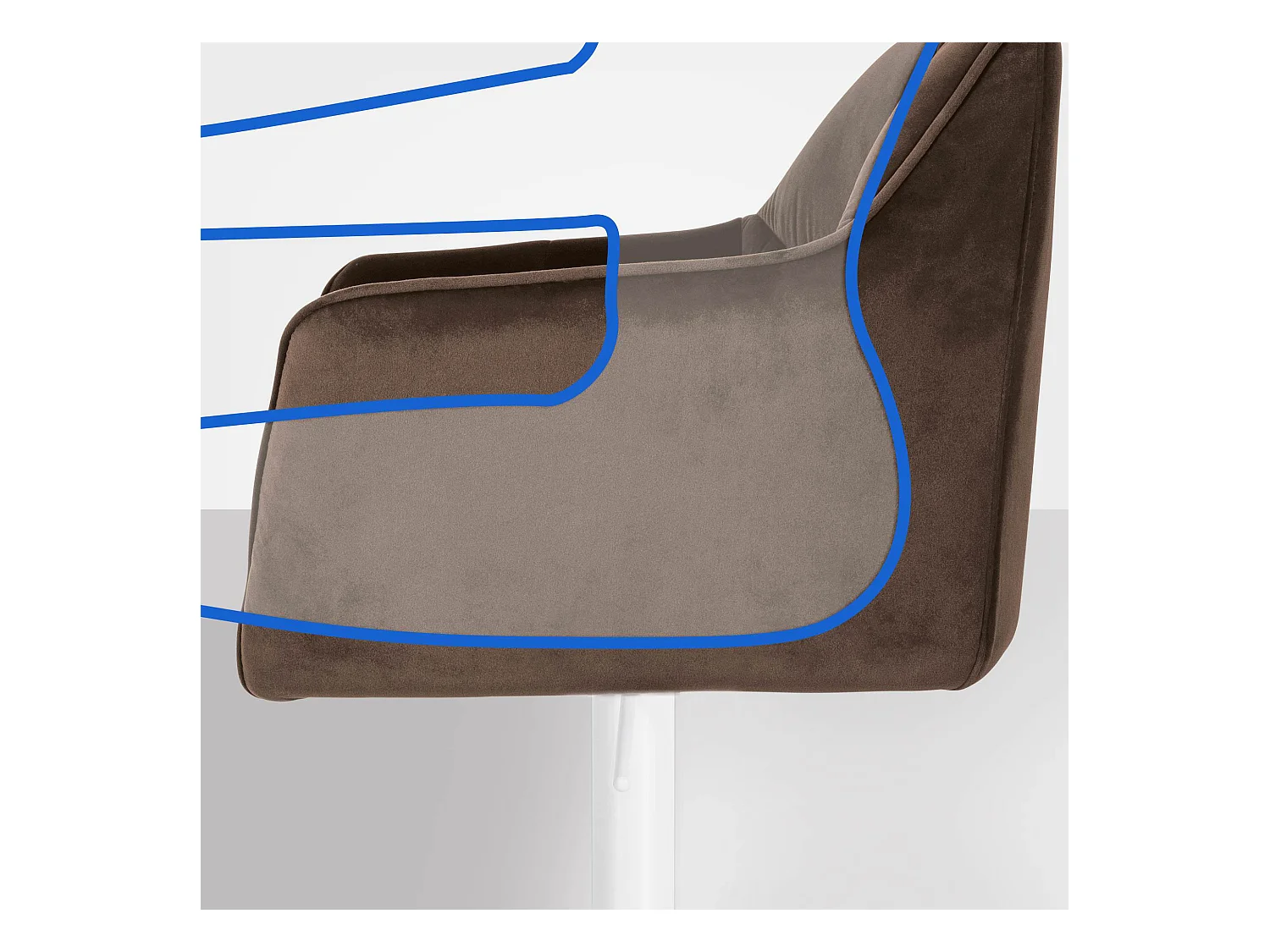 Lot de 2  Tabouret de bar - Velours - Marron - Damaso