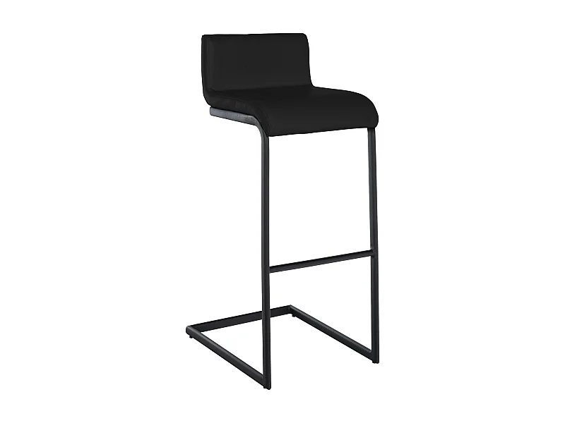 Tabouret de bar - Similicuir - Noir - Newport